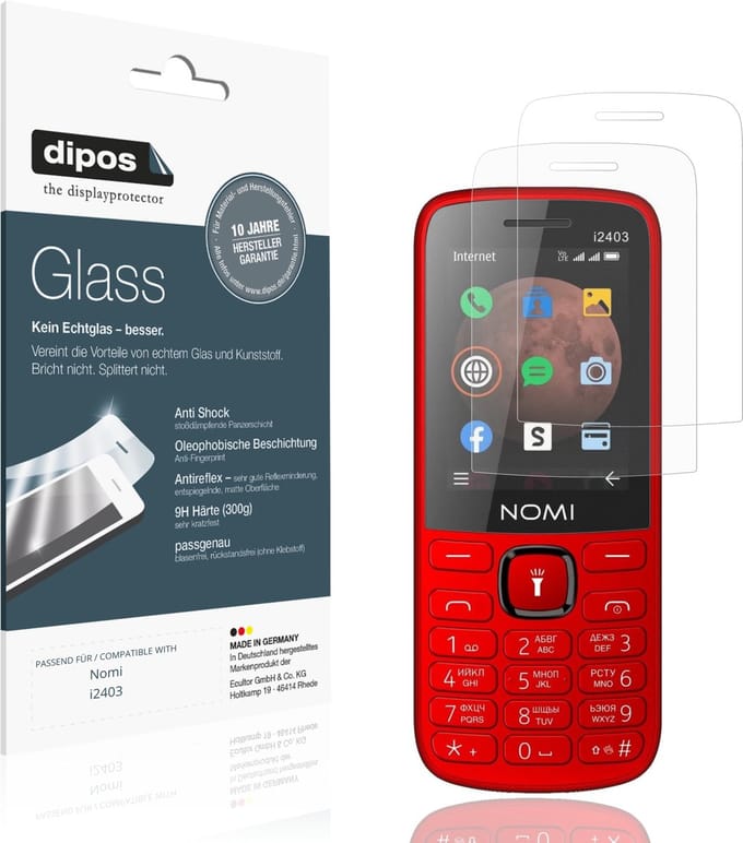 dipos – 2x Matte Pantserfolie geschikt voor Nomi i2403 | 9H Screenprotector