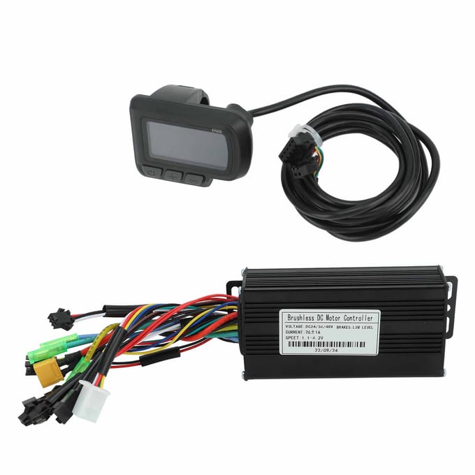 Elektrische Fiets Controller Kit met LCD Display 24V 36V 48V 500W tot 750W 26A 3 Modus Sinusgolf black