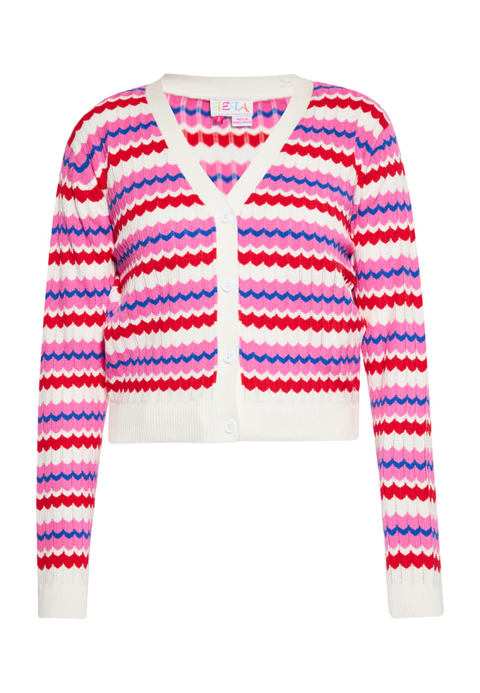 IZIA Vest Dames Wol Wit Veelkleurig