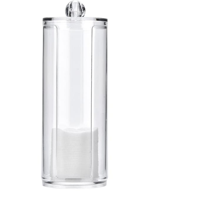 Transparante Ronde Acryl Wattenstaafjes Opbergdoos Organizer Puff Houder Container white
