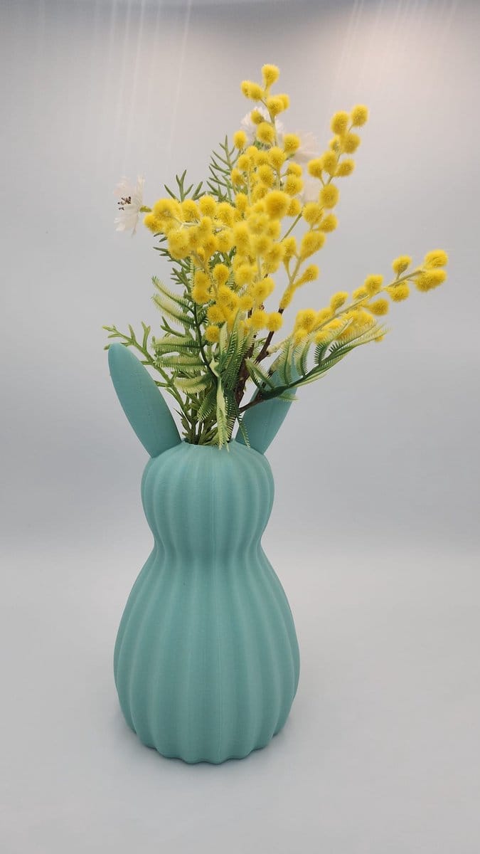 Paasdecoratie vaas konijn 24 cm ijsblauw