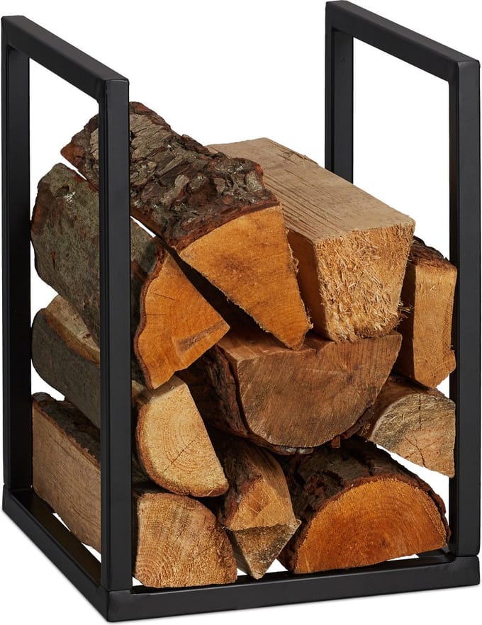 Brandhoutrek - metaal - 40 x 30 x 30 cm - haardhout - binnen