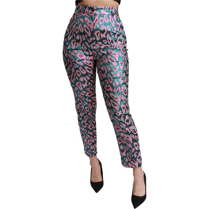 Dolce & Gabbana Vrouwen Multicolor Gedessineerde Geknipte Hoge Taille Broek