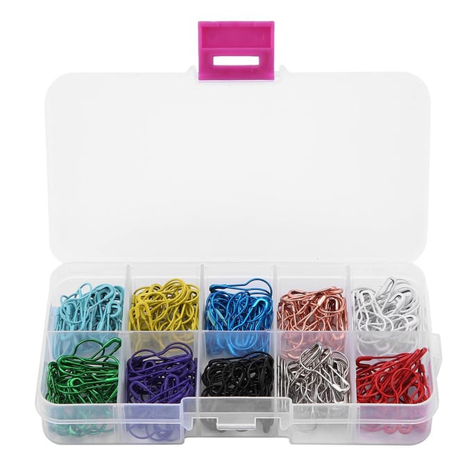 Lot de 300 épingles de sûreté colorées en forme de calebasse, clips métalliques, accessoires pour vêtements white