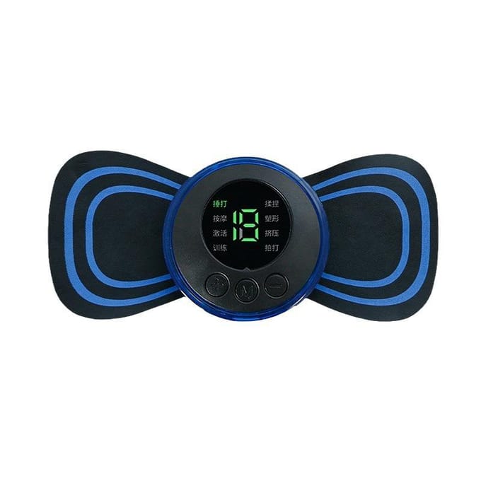 Elektrische EMS Nek Massager Mini Cervicale Rug Patch Stimulator Massageador Mat Draagbaar Gel Pad Stickers Slank black