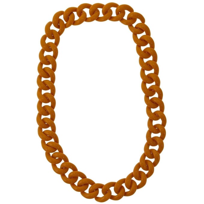 Behave Schakel ketting kunststof roestbruin camel kleur 60 cm