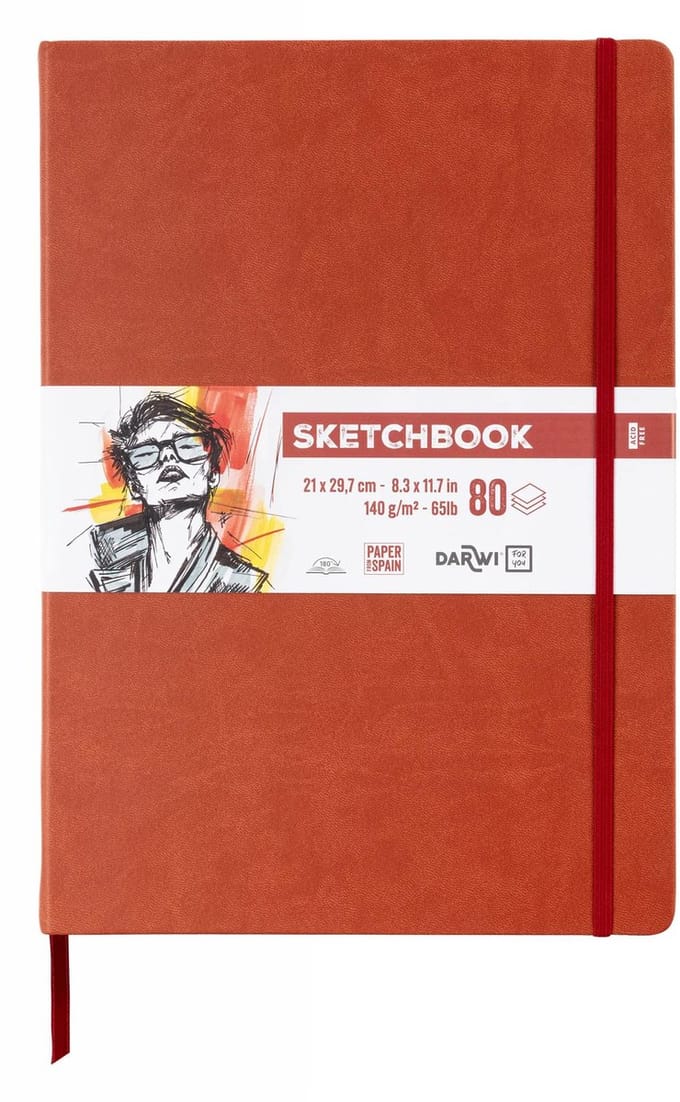 Darwi DFY - Schetsboek - A4 - 140 g - Terracotta - 80 vellen