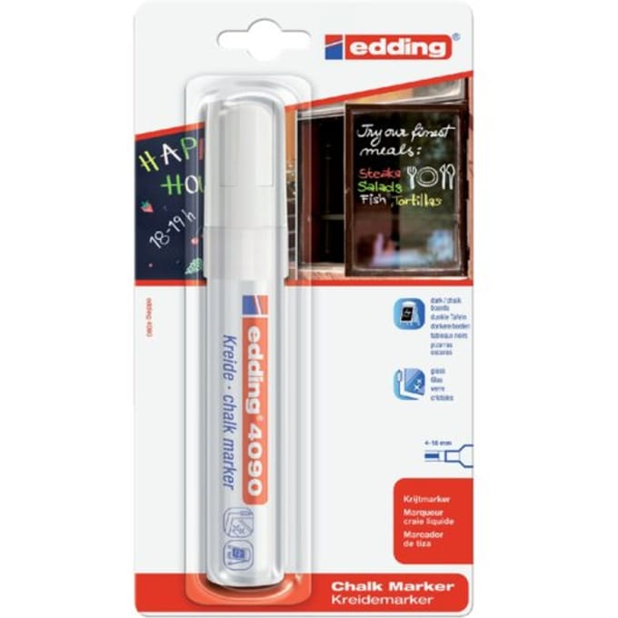 Krijtstift edding 4090 window schuin 4-15mm wit bister à 1 stuk
