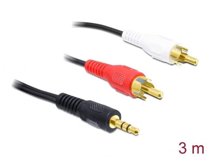 Delock Cable Audio 3.5 mm stereo jack male > 2 x RCA male 3 m