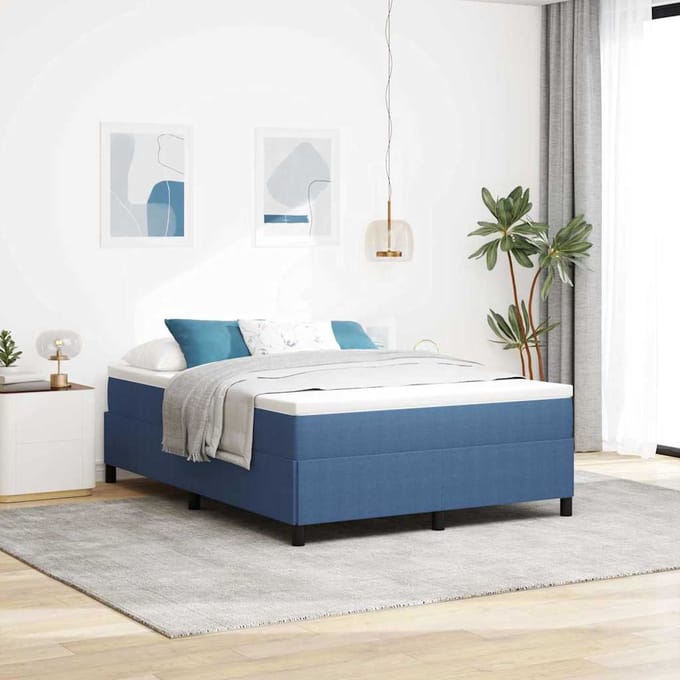 vidaXL - Boxspring - bed - Blauw - 140 - x - 200 - cm - Corduroy - stof