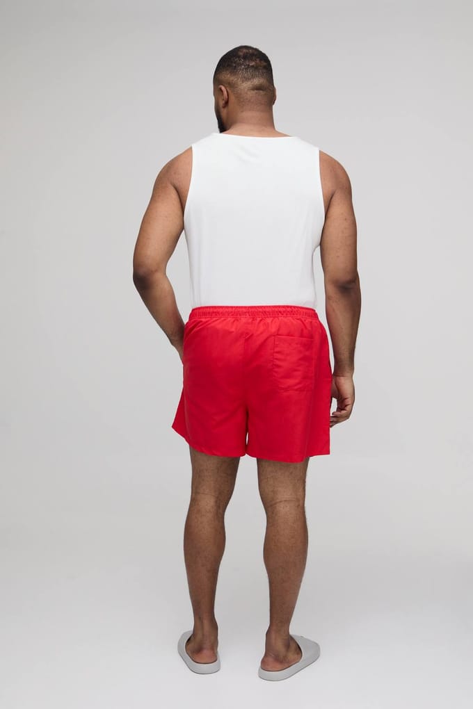 Plus Short Length Swim Short | Red | Size 2XL
