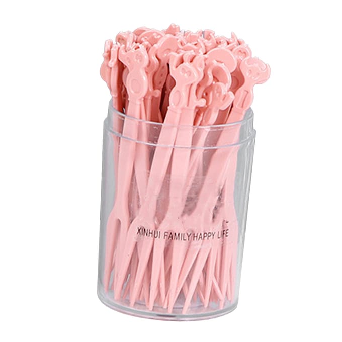 1 Doos Fruitvorkset Plastic Veelzijdig Wegwerp Fruitprikkerset voor Taarten Dessert white