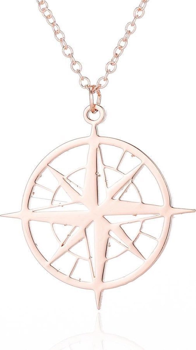 24/7 Jewelry Collection Kompas Ketting - Rosé Goudkleurig