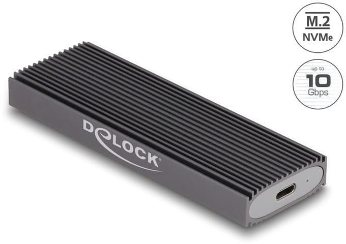 Delock External USB Type-C™ Combo Enclosure for M.2 NVMe PCIe or SATA SSD - tool free