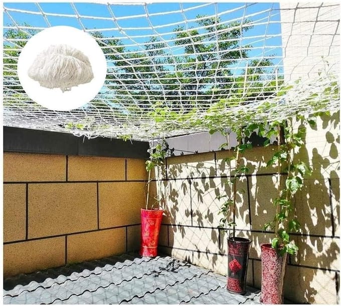 Veiligheidsnet - Balkonnet Kinderen - Huisdier Veiligheid - Handgemaakt Geweven Net - 6 x 10m - Wit