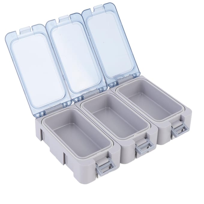 Boîte de Pêche Lumineuse Résistante à l'Eau Portable Organisateur de Boîte à Pêche Mini Utilité Leurres Boîte de Pêche gray