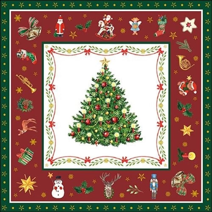 Ambiente - Lunch servetten - Christmas Evergreen Red