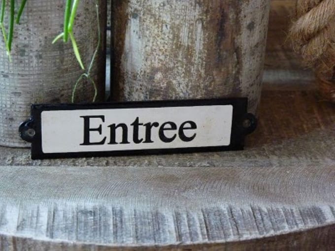 Emaille deurbordje recht 'Entree'