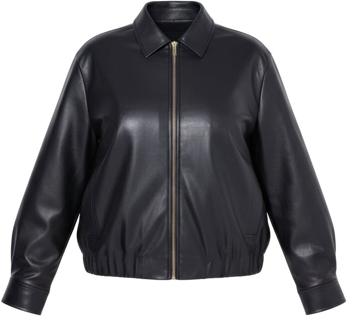 Studio Untold - Dames - Blouson in leerlook oversized rits volledig gevoerd - Zwart - Maat 42+