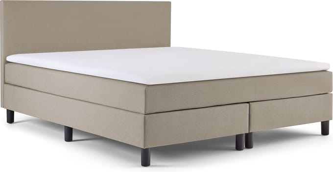Maxi Owen Plus Boxspring 120x200 cm - Gestoffeerde Boxspring met Matras - Bed - Beige - Tweepersoonsbed