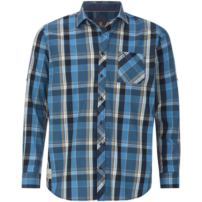 Jan Vanderstorm herren Overhemd - 47/48 - donkerblauw - Plus Size