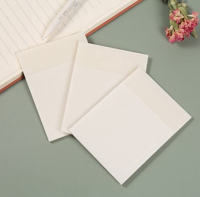 New Age Devi - Doorzichtige Sticky Notes - 95 mm x 76 mm - Waterproof Kleef Notities - 50 Vierkante Blaadjes per Blokje