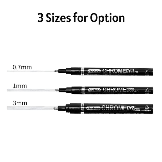 Art Liquid Silver Mirror Chrome Marker Smooth DIY reflecterende verfpen voor doe-het-zelf-modellen Graffiti 1mm zwart
