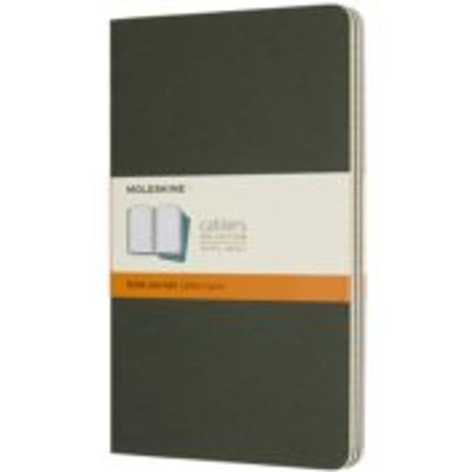 Moleskine cahier journal soft cover large myrtle groen gelinieerd à 3 stuks
