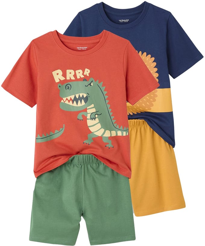 Vertbaudet Set van 2 pyjamashorts met dieren voor jongens