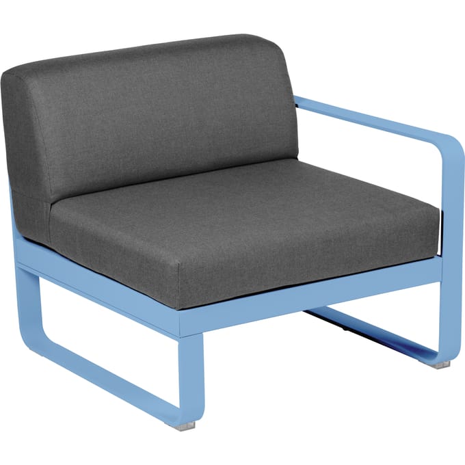 Fermob BELLEVIE Fauteuil Module rechts - E1 Maya blauw - A3 grafietgrijs
