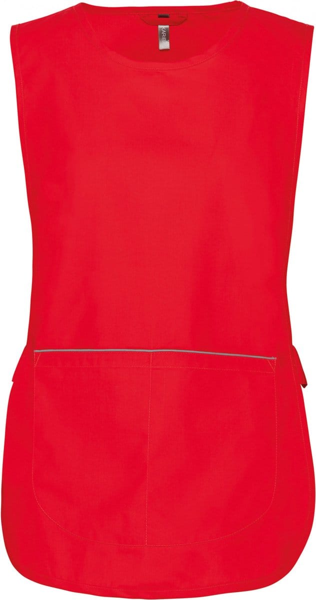Schort/Tuniek/Werkblouse Dames S/M Kariban Red 65% Polyester, 35% Katoen