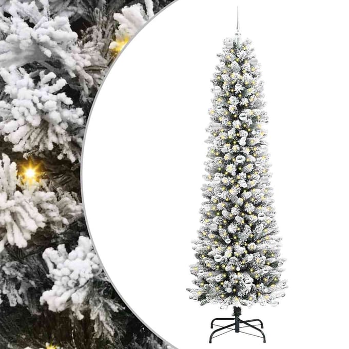 vidaXL Kunstkerstboom Wit 240 cm PVC en Metaal en Plastic