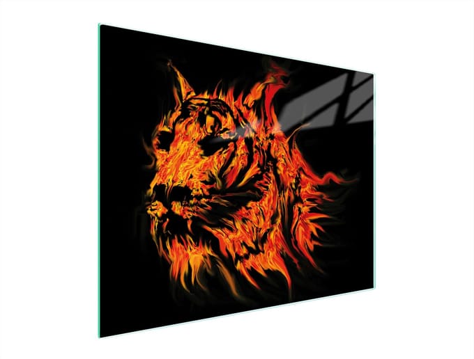 TMK ArtDeko Serie - Glazen Snijplank - 52x40 cm - Tijgerprint