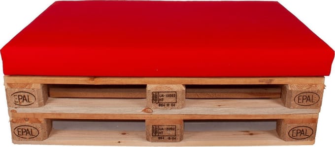 Tex Style Palletkussen Strak zit - 120 x 80 x 10 cm - Olefin - Uni Rood 2131