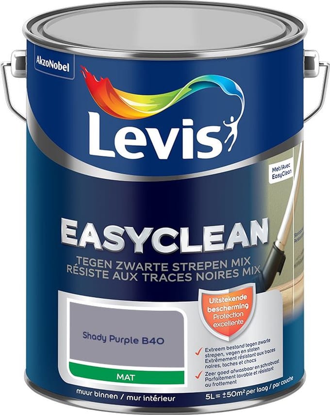 Levis - Easyclean Tegen Zwarte Strepen Mix - Shady Purple B40 - Mengverf - 5 L