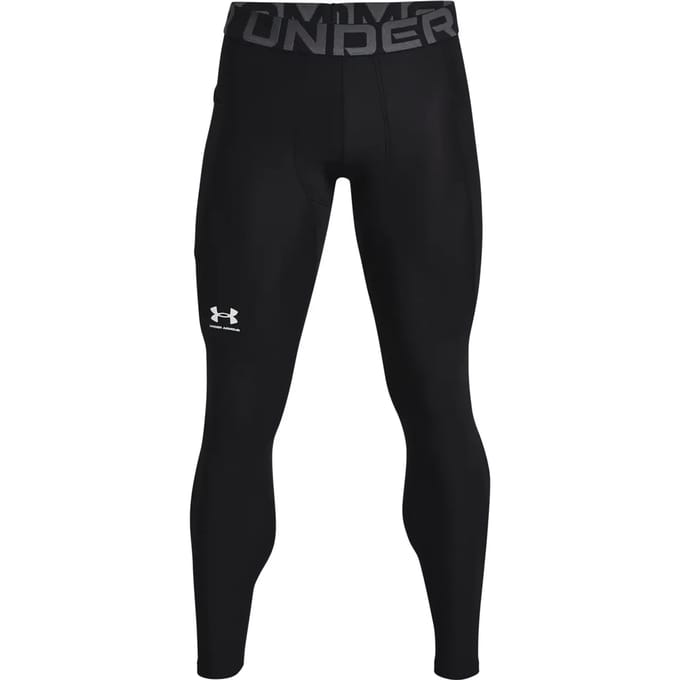 Under Armour UA HG Armour Leggings-BLK Heren Sportbroek - Zwart - Wit