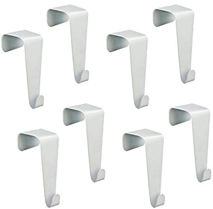 Set van 8 Decoratieve Deur- en Raamhaken - Witte Kledinghaken voor Thuis