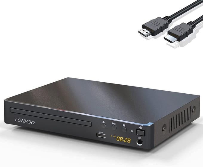 Compacte DVD-speler met HDMI, USB-ingang en karaoke-aansluiting