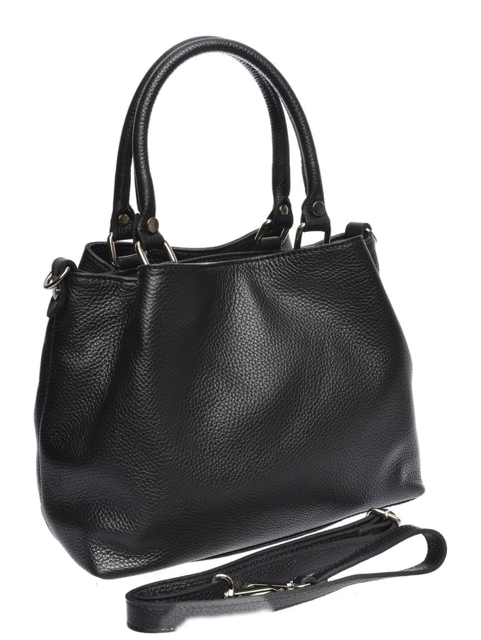 Roberta M Zwart Rundleer Tas