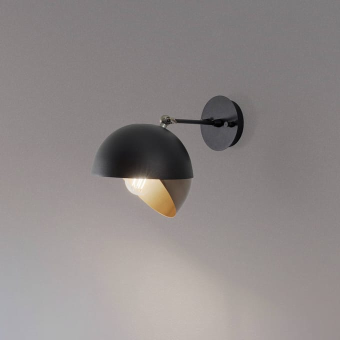 Berceste Wandlamp | METALEN BEHUIZING | Zwart, Goud - Asir Group - Wandlampen - Zwart; Goud - Metaal - Wandlampen -