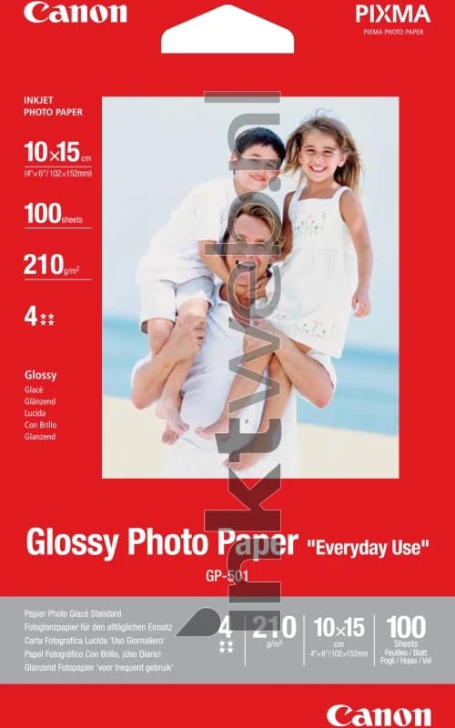 Fotopapier CANON Everyday Use Glossy GP-501,10 x 15 cm, 210 g/m², wit, 100 vellen