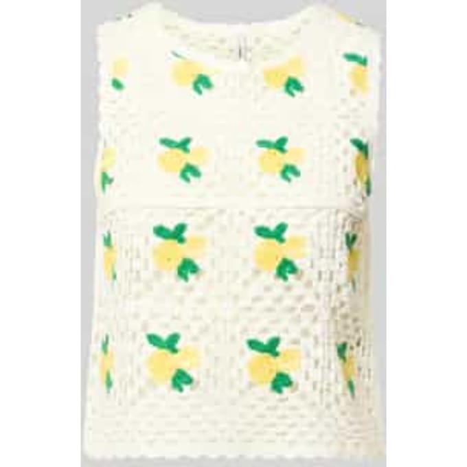 boxy fit knitwear-top met all-over motief model 'EMMA'