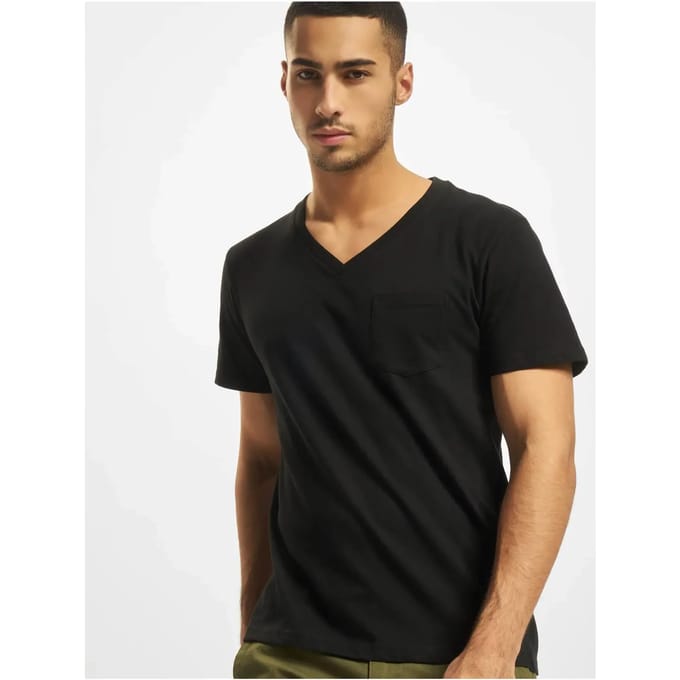 DEF - V-neck Heren T-shirt - S - Zwart