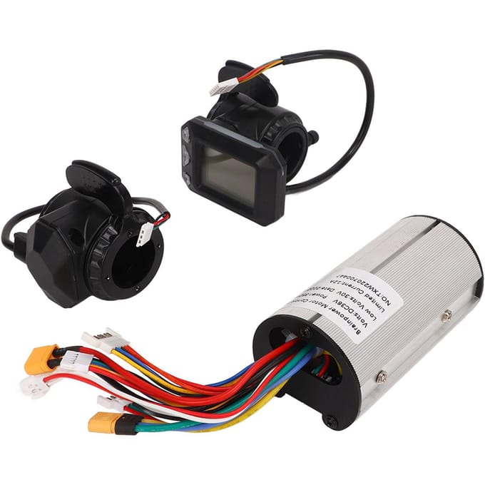 Contrôleur de Moteur Sans Balais 5-6 pouces 350W 12A Panneau d'Affichage en Temps Réel Kit de Contrôleur pour Trottinette 36V black
