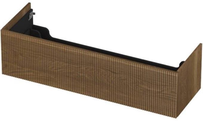 INK - Onderkast 1 Lade Push 2 Open Verticaal Gefreesd Bestaande Uit - 1400x450x376 Mm - Massief Eiken Aqua