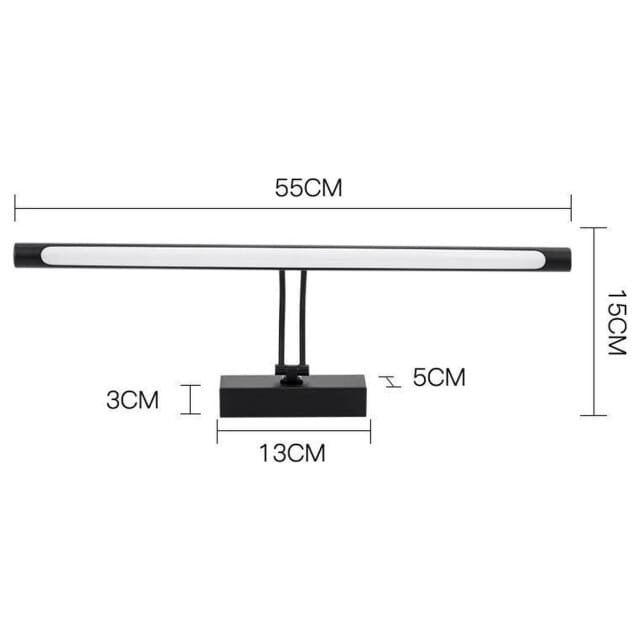 Vtw Living spiegellamp spiegelverlichting zwart 55 cm