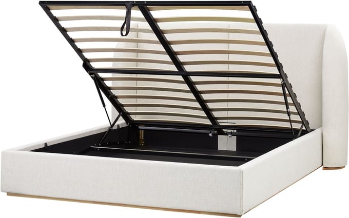 MONESTIER - Tweepersoonsbed - Wit - 160 x 200 cm - Polyester