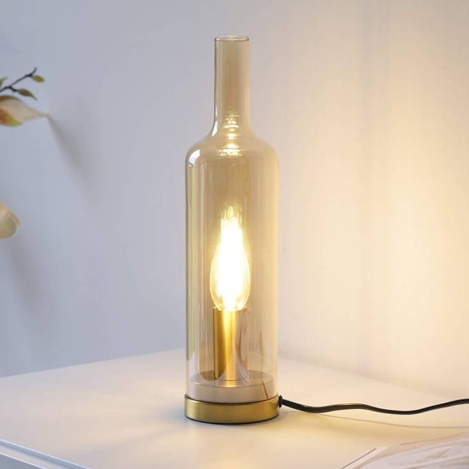 JUST LIGHT. GmbH JUST LIGHT. tafellamp Bottle, amber, glas, E14