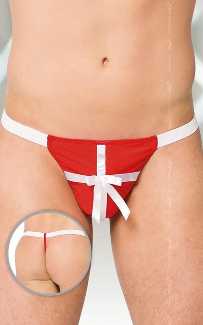 Softline Collection - G-string met satijn aanzicht rood/wit S t/m L
