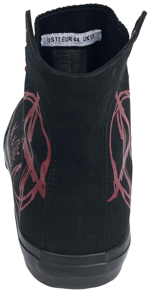 R.E.D. Rock-Engineered Design Zwart-rode sneakers met print - Unisex - EU36